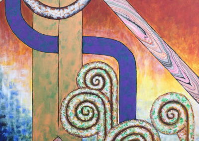 Atmospheric River painting collage acrylic