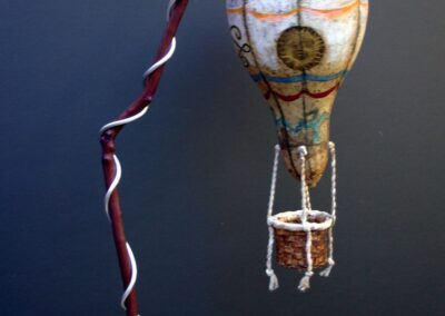 Balloon Above Paris mixed media