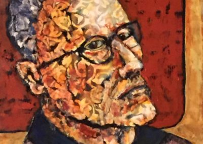 Self Portrait painting acrylic collage