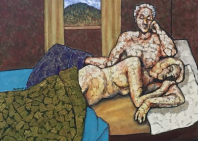 Early morning painting acrylic collage