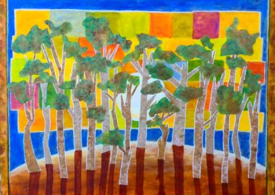 Forest Island painting acrylic collage