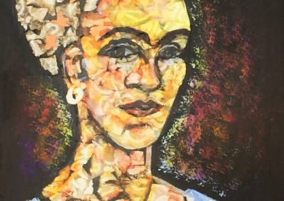 Frida painting acrylic collage