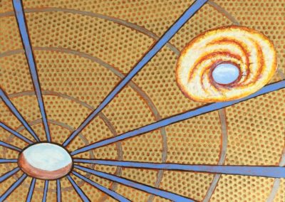 Orbits painting acrylic & collage