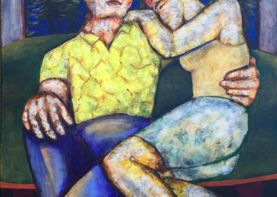 Late Night painting acrylic collage