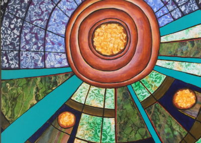 Oculus painting collage acrylic