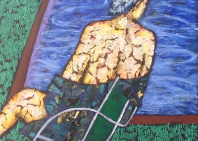 Poolside painting acrylic & collage