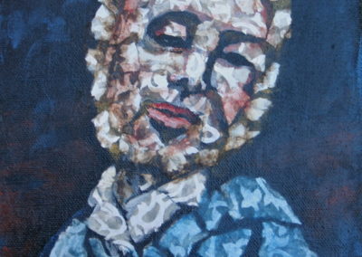 Courbet painting acrylic & collage