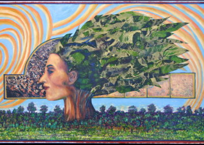 Sprit of the Forest painting oils collage