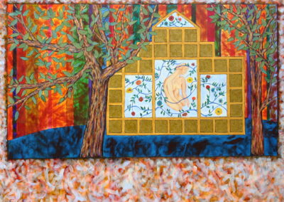 Bathhouse painting acrylic collage