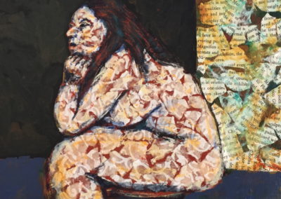 The Big Model painting acrylic & collage