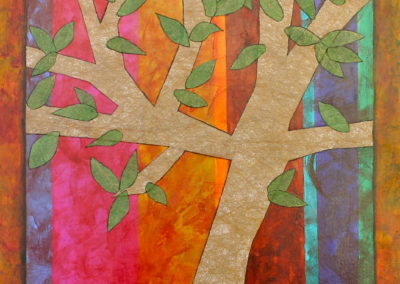 Big Tree painting acrylic collage