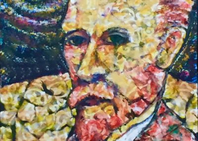 Vincent painting acrylic & collage