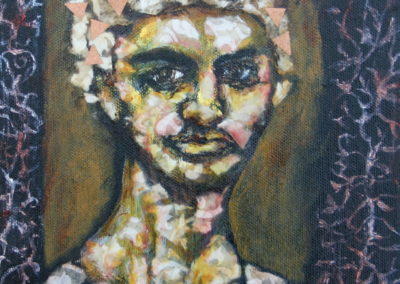 Young Man painting acrylic & collage