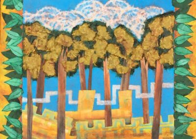 Acrylic and paper collage